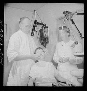 Dentist with patient